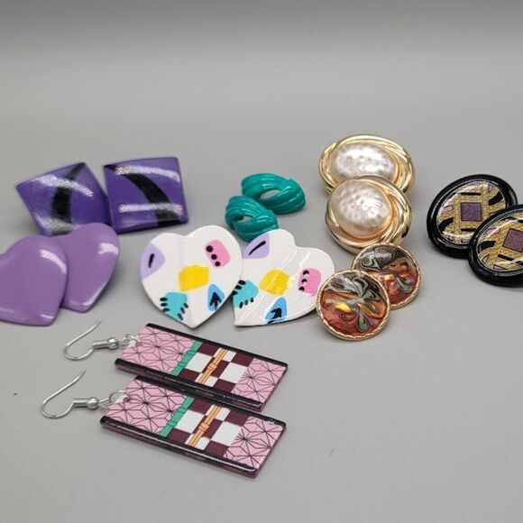 Lot Of Vintage Earrings (8) - Picture 1 of 4